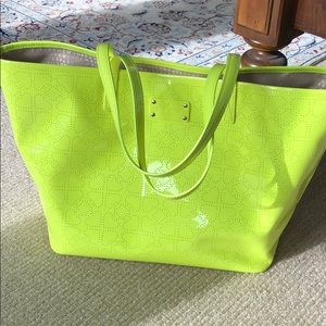 Large Kate Spade Neon Yellow Tote
